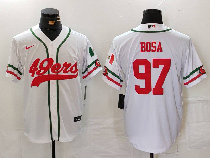 Men San Francisco 49ers #97 Bosa White Joint Name 2024 Nike Limited NFL Jersey style 1->san francisco 49ers->NFL Jersey